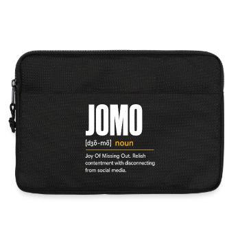 JOMO: Freude am Nichtstun - Laptoptasche 13" - Schwarz - Vorne