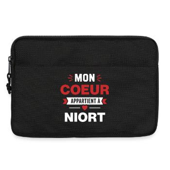 Mon Cœur Appartient à Niort - Sacoche pour ordinateur portable 13 pouces - noir - Devant