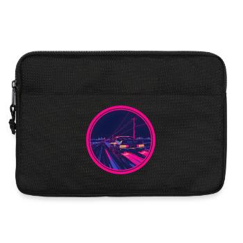 Retro Synthwave Cyberpunk Neon-Auto - Laptoptasche 13" - Schwarz - Vorne
