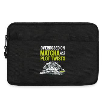 Cat Motif for Bookworms Matcha Gift - Laptop bag 13" - black - Front