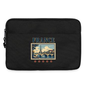 Paris Vintage Stamp Tour - Laptop bag 13" - black - Front