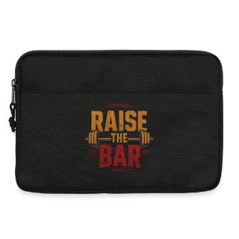 Raise the Bar Gym Barbell Weightlifting Motivation - Laptop bag 13" - black - Front
