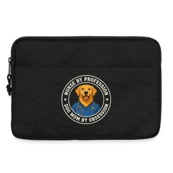 Nurse By Profession Dog Mom By Obsession - Laptop bag 13" - black - Front