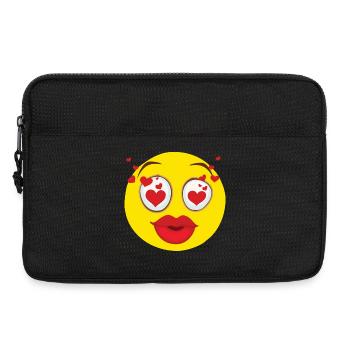 Verliebtes Gesicht Herz Augen Design - Laptoptasche 13" - Schwarz - Vorne