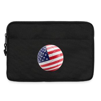USA-FLAGGE AUF EINEM FUSSBALL - Laptoptasche 13" - Schwarz - Vorne
