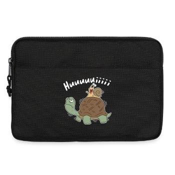 Hui – Schnecke reitet Schildkröte Cartoon - Laptoptasche 13" - Schwarz - Vorne