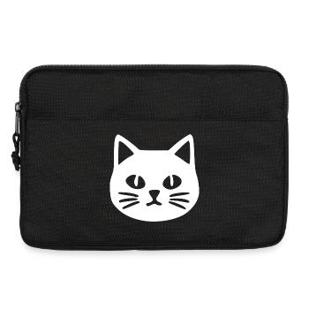 Katzengesicht Katze - Laptoptasche 13" - Schwarz - Vorne
