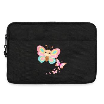 Pastellschmetterling Motiv - Laptoptasche 13" - Schwarz - Vorne