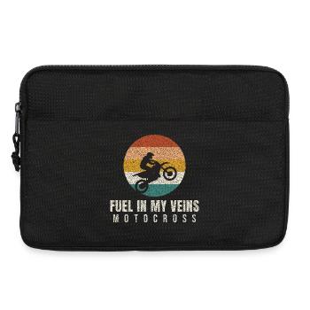 Fuel In My Veins Retro Motocross - Laptoptasche 13" - Schwarz - Vorne