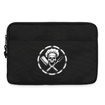 Cooking skull logo with knife and fork - Laptop bag 13" - black - Front