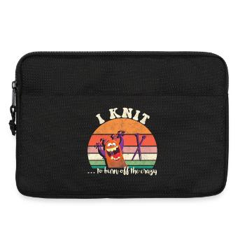I knit to burn off the crazy - Laptoptasche 13" - Schwarz - Vorne