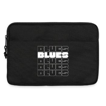 Bold Blues Repetition Grid Typography - Laptop bag 13" - black - Front