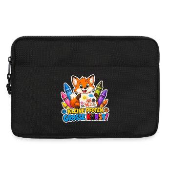 Comic Fuchs kleine Pfoten ganz grosse Kunst Motiv - Laptoptasche 13" - Schwarz - Vorne