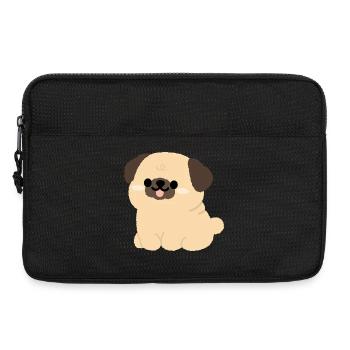 Pug Plushie Charm - Laptop bag 13" - black - Front
