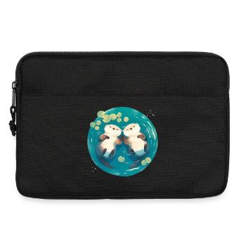 Otter Cute Valentine's Day Anniversary Wedding Anniversary Couple - Laptop bag 13" - black - Front