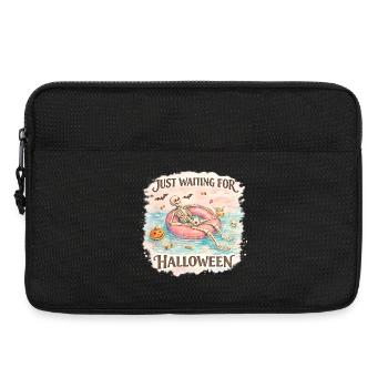 Attendant l’anticipation du squelette d’Halloween - Sacoche pour ordinateur portable 13 pouces - noir - Devant