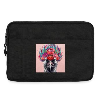 Kranich in Farbe - Laptoptasche 13" - Schwarz - Vorne