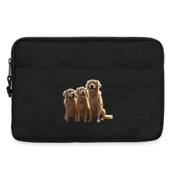 Three Golden Retrievers Trio - Laptop bag 13" - black - Front