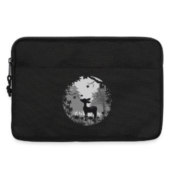 Rehkitz mit Schmetterling - Laptoptasche 13" - Schwarz - Vorne