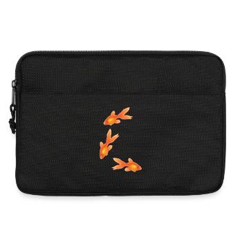 Trio de poissons rouges style origami japonais - Sacoche pour ordinateur portable 13 pouces - noir - Devant