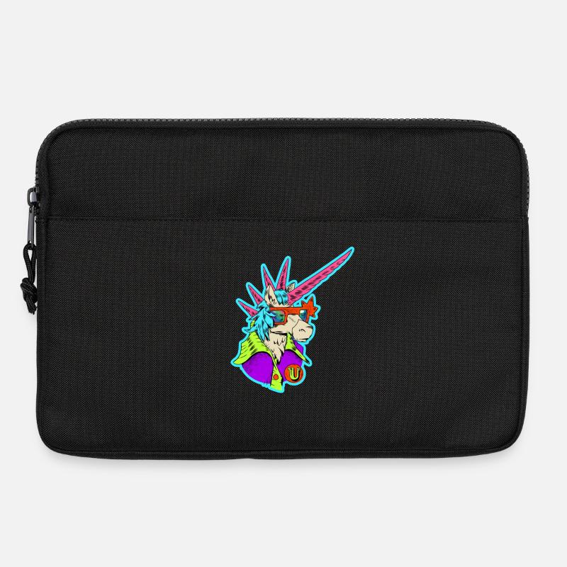 Neon-Einhorn Retro-Rocker - Laptoptasche 13" - Schwarz