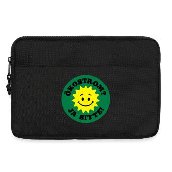 ökostrom ja bitte, atomkraft nein danke, bio öko - Laptoptasche 13" - Schwarz - Vorne