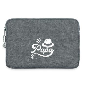 Papa Shirt Pap Dad Vater Vatertag Geschenk Idee - Laptoptasche 13" - Grau meliert - Vorne