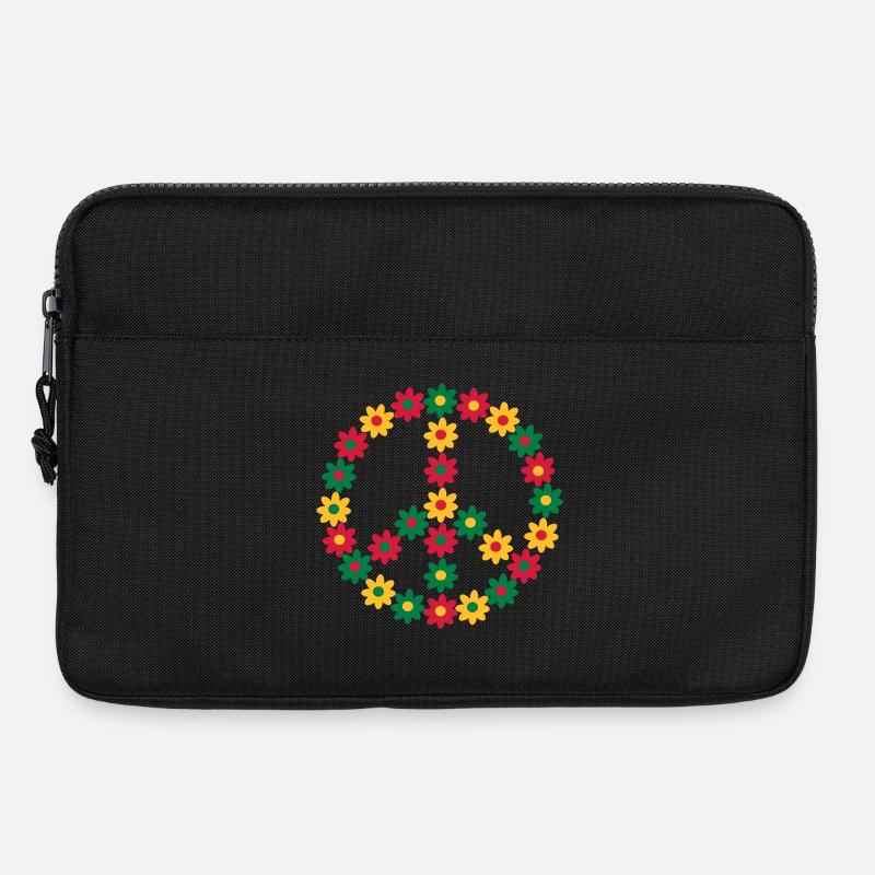 Rasta Friedenszeichen - Laptoptasche 13" - Schwarz