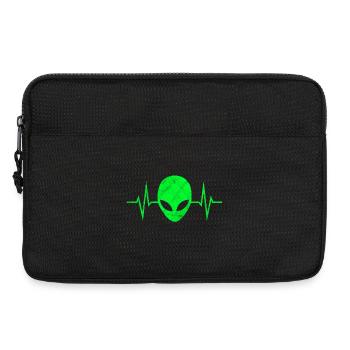 Alien Alienkopf Außerirdischer Herzschlag Puls EKG - Laptoptasche 13" - Schwarz - Vorne