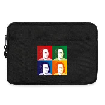 Johann Sebastian Bach in cartoon style - Laptop bag 13" - black - Front