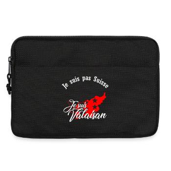 Je suis Valaisan Carte Valais Rouge - Sacoche pour ordinateur portable 13 pouces - noir - Devant