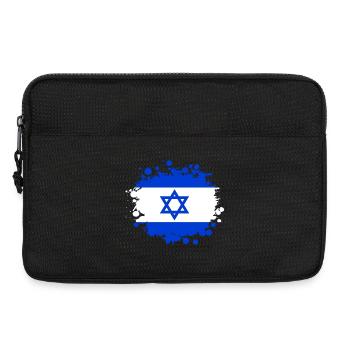 Israël taches / Cadeau de Jérusalem couleurs nationales - Sacoche pour ordinateur portable 13 pouces - noir - Devant