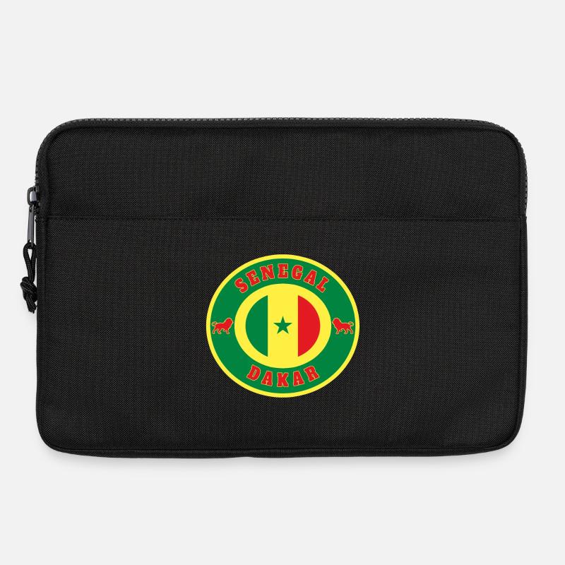 Senegal Dakar / Geschenk Löwe Flagge Afrika Staat - Laptoptasche 13" - Schwarz