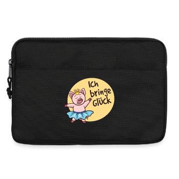 Lucky lucky charm sweet lucky pig saying - Laptop bag 13" - black - Front