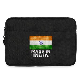 Made in India Flag Stencil Tee - Laptop bag 13" - black - Front