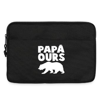 Wilder Papabärenkopf in Silhouette - Laptoptasche 13" - Schwarz - Vorne