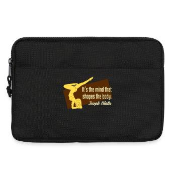 Workout Pilates Fitness Training Spruch Zitat - Laptoptasche 13" - Schwarz - Vorne