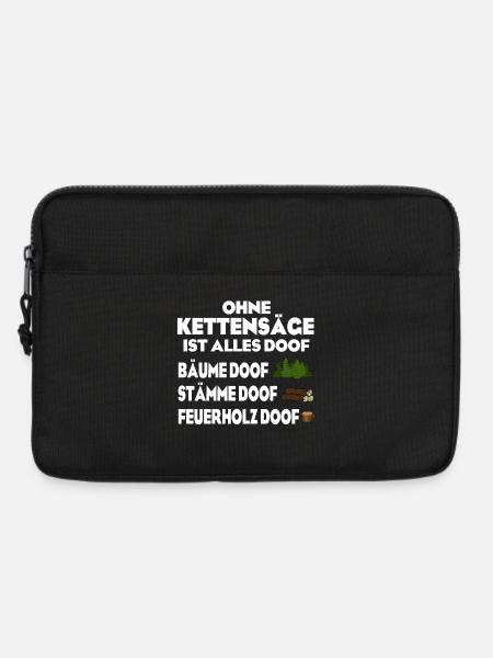 Ohne Kettensäge doof - Laptoptasche 13" - Schwarz