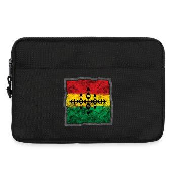 Abstract Reggae Coloring Cross - Laptop bag 13" - black - Front