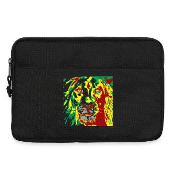 Lion dans le sprint couleur reggae - Sacoche pour ordinateur portable 13 pouces - noir - Devant