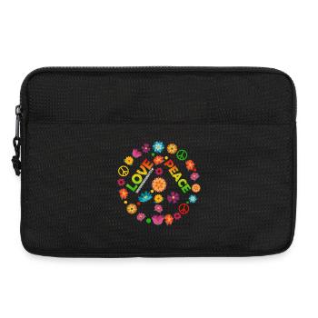 Blumenkreis Liebe Frieden - Laptoptasche 13" - Schwarz - Vorne