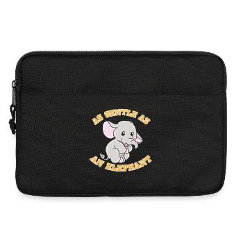Idée cadeau éléphant - Sacoche pour ordinateur portable 13 pouces - noir - Devant