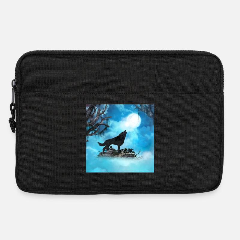 Toller Wolf in der Nacht - Laptoptasche 13" - Schwarz