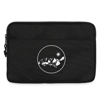 Kreisstempel Berglandschaft Mondschein - Laptoptasche 13" - Schwarz - Vorne