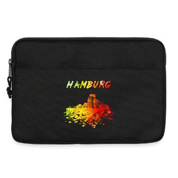 Hamburg Skyline / Hansestadt Kietz Elbe Reeperbahn - Laptoptasche 13" - Schwarz - Vorne
