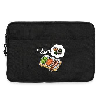 Sushi Avocado Lachs Schlafen Traum Lustig Essen - Laptoptasche 13" - Schwarz - Vorne