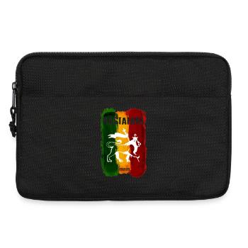 Rastafarian lion on rainbow stripes - Laptop bag 13" - black - Front