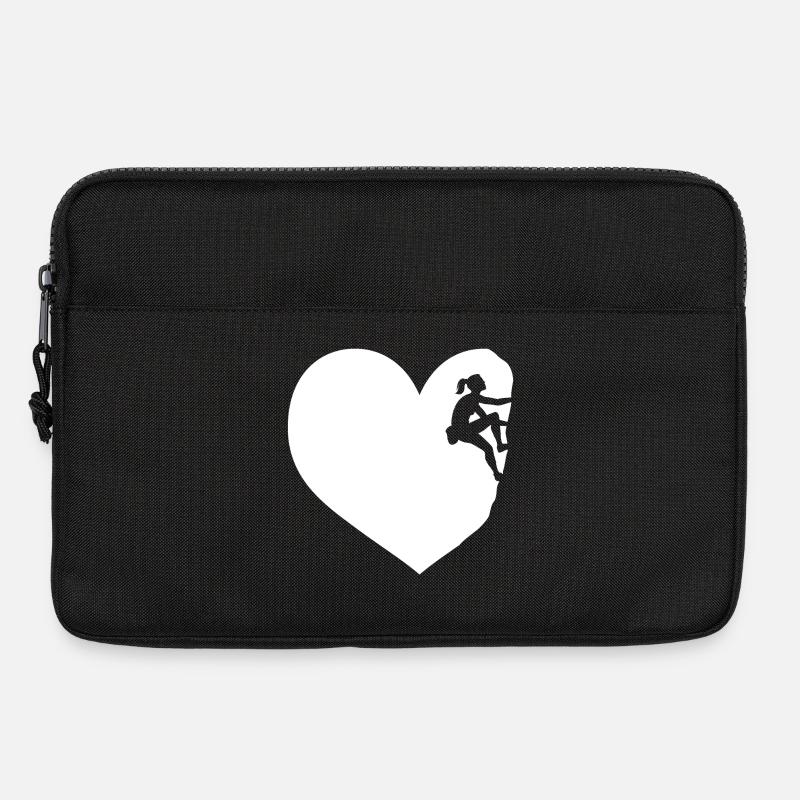 Ich Liebe Klettern Bergsteigen Boulder Herz - Laptoptasche 13" - Schwarz