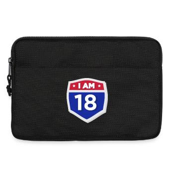18 Jahre Achtzehn Geburtstag Volljährig Erwachsen - Laptoptasche 13" - Schwarz - Vorne