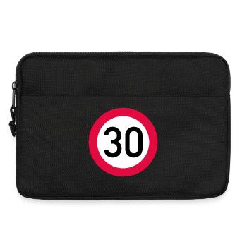 30th birthday Attention! Traffic sign 30 Km/h - Laptop bag 13" - black - Front